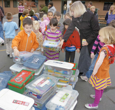 School collects boxes to help kids in need