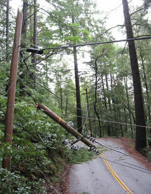 Rain falls, roads close
