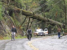Highway 9 slow as storm blusters for second day