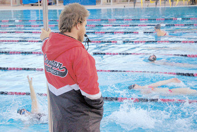 Swimmers take to the water