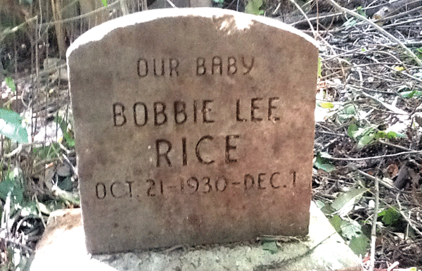 Infant’s headstone found in Felton