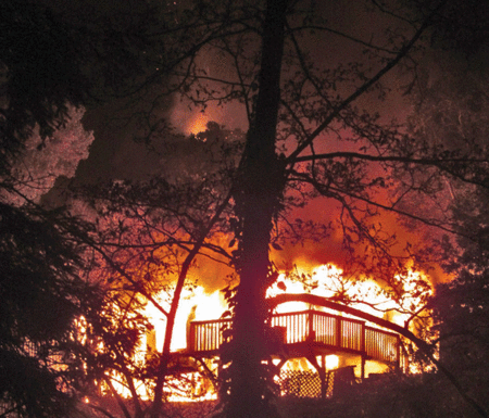 Fire burns home in Felton