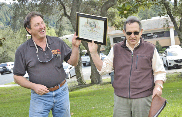 Knox Roofing receives honor from the Scotts Valley Historical Society