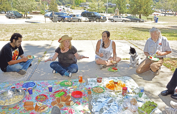 Picnic in the park with some homeless folks
