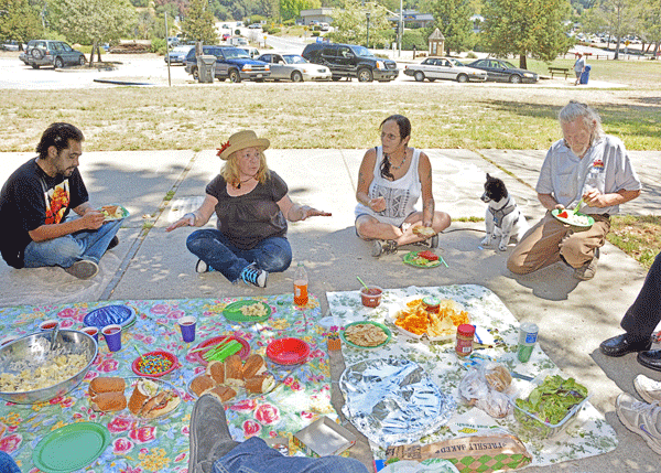 Picnic in the park with some homeless folks