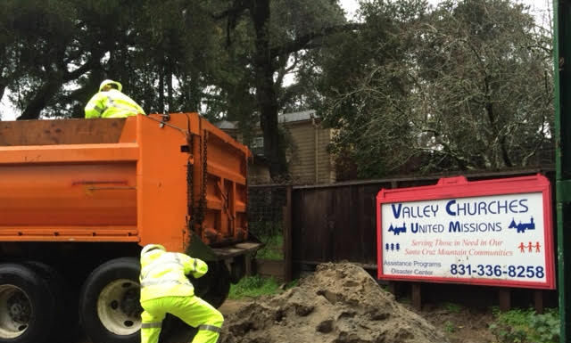 Sandbags at Valley Churches United