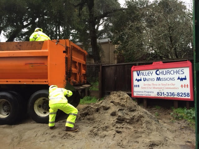 Sandbags at Valley Churches United