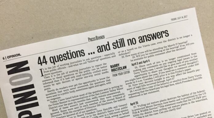 44 questions…and no answers