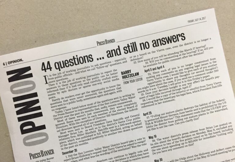 44 questions…and no answers