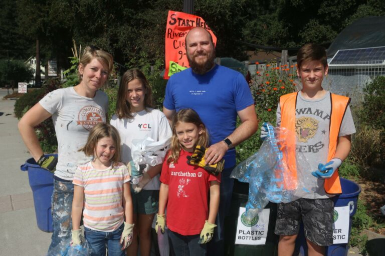 Families collect tons of trash