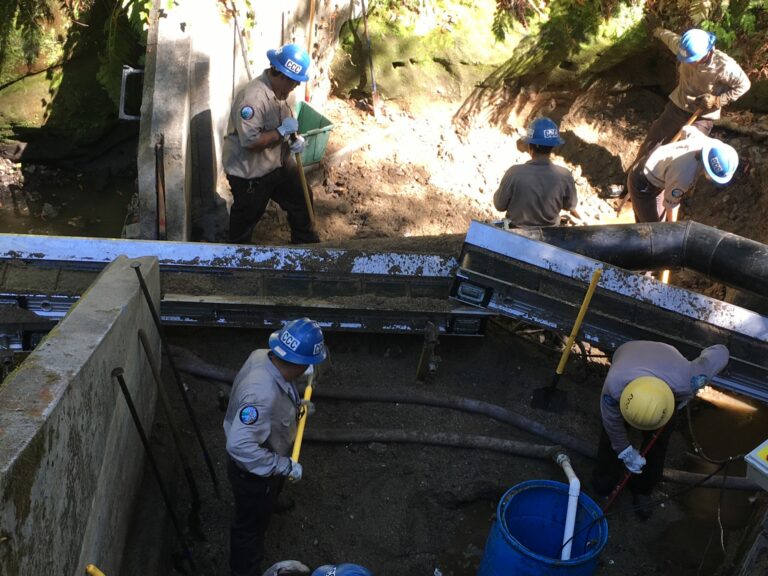 Fall Creek Fish Ladder gets cleaned following last year’s storm damage