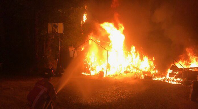 Felton Fire Teams Battle RV Fire