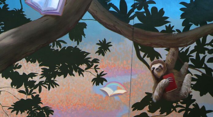 Book Lovers Mural at Scotts Valley Library
