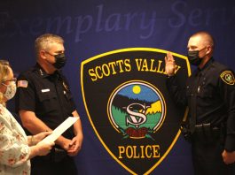 Scotts Valley PD swears in fifth officer this year scotts valley police department