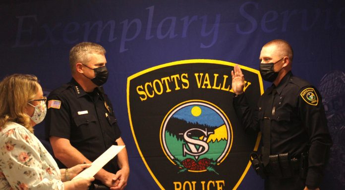 Scotts Valley PD swears in fifth officer this year scotts valley police department
