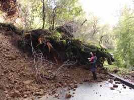 Crews Work to Clear Landslides on Christmas Eve Zayante landslide