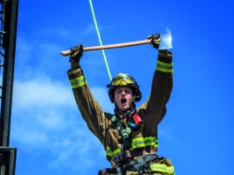 Trial by fire firefighter with axe
