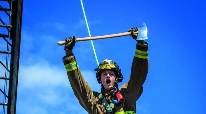 Trial by fire firefighter with axe