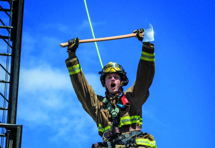 firefighter with axe