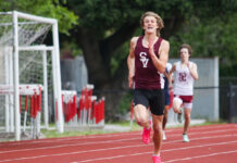 Image for display with article titled Falcons sprint to victory at league finals | Boys track and field