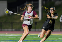 Image for display with article titled Falcons hold off Mitty to advance in CCS playoffs | Girls lacrosse