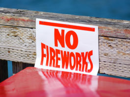 Increased fines in effect for 4th of July holiday No fireworks sign