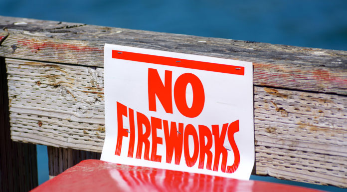 Increased fines in effect for 4th of July holiday No fireworks sign