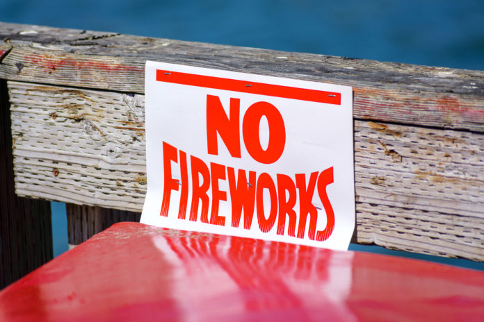 No fireworks sign