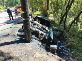 Solo-vehicle crash into power pole on Highway 9 causes outage and closure crash