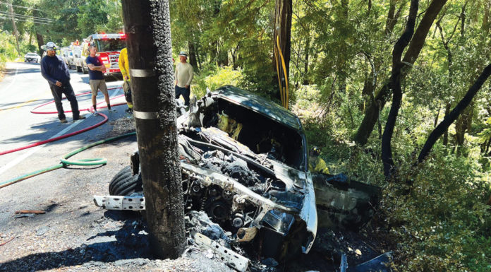 Solo-vehicle crash into power pole on Highway 9 causes outage and closure crash
