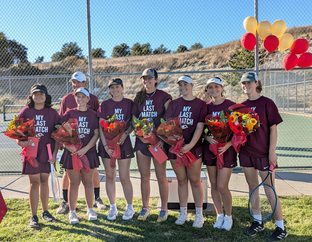 Image for display with article titled Weeklys Sports Ticker:Falcons Girls’ Tennis Team Finishes Regular Season on High Note