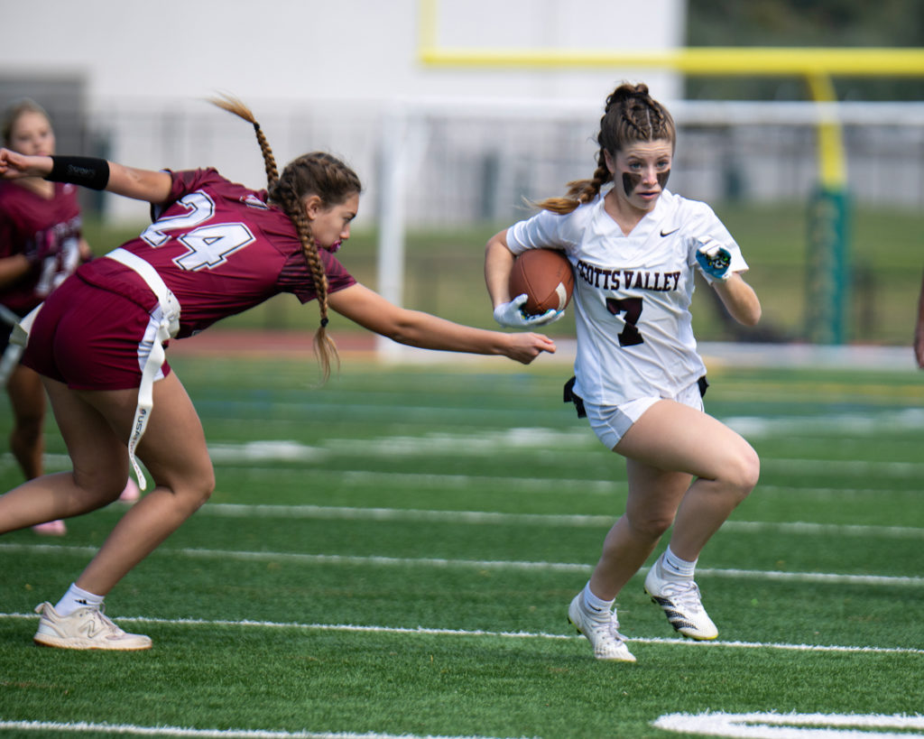 Image for display with article titled Late Rally Helps Falcons Take Down Aptos in SCCAL Title Game | Girls Flag Football