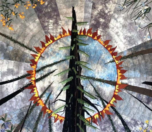 Residents mark 5 years since CZU Fire with art and reflection Felton art quilt