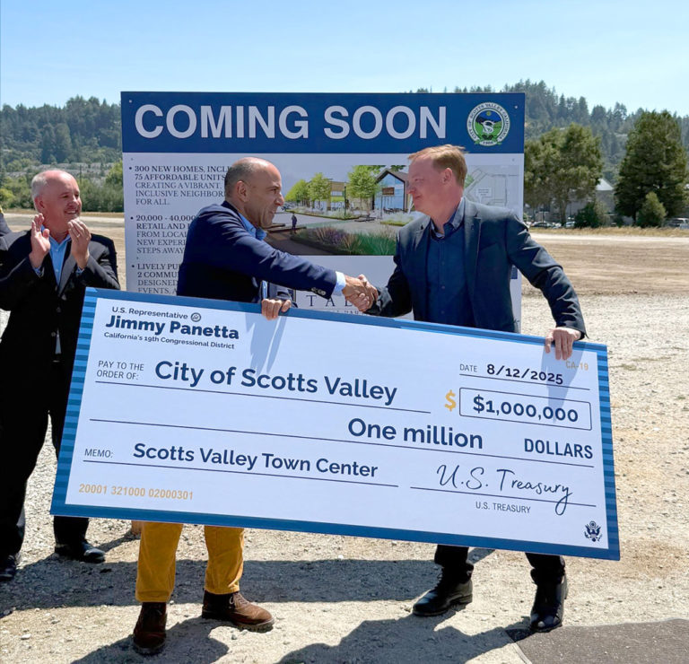 Congressman Jimmy Panetta Scotts Valley Town Center check