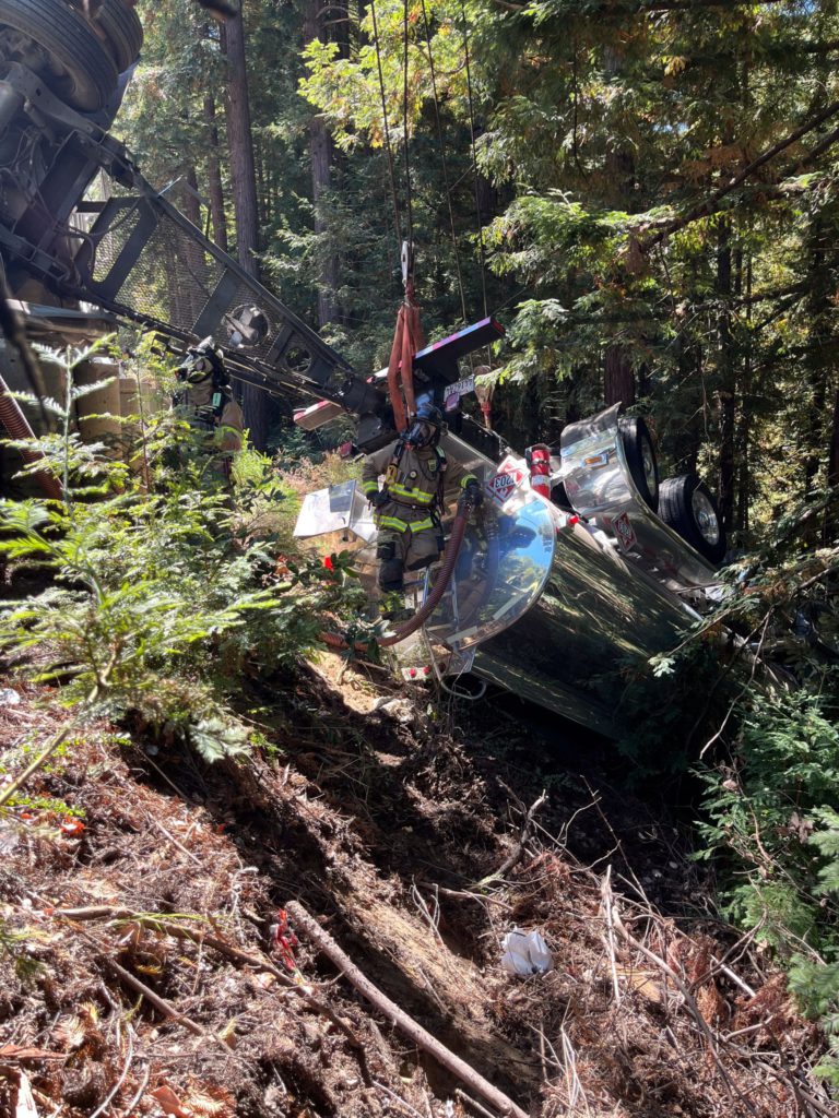 hillside tanker truck spill