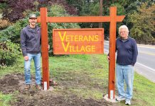 New Veterans Village sign completed on Veterans Day Veterans Village sign