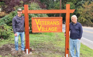 New Veterans Village sign completed on Veterans Day Veterans Village sign
