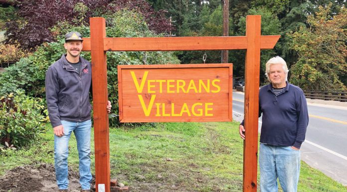 New Veterans Village sign completed on Veterans Day Veterans Village sign