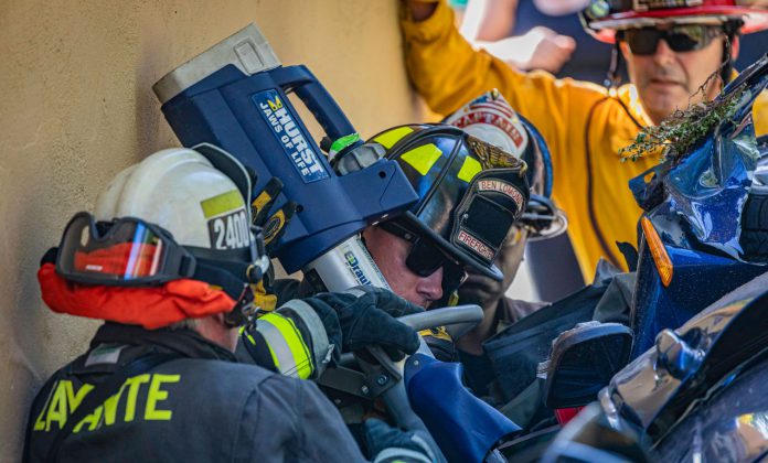 Firefighters use Jaws of Life