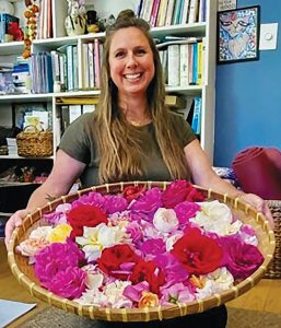 Bridget Giuffrida with flowers