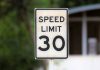 Caltrans sets lower speed limits along Highway 9 speed limit sign post on a roadside close up