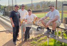 Volunteers put in sweat equity to get Siltanen Park AAA ballfield ready for season Ballfield work group