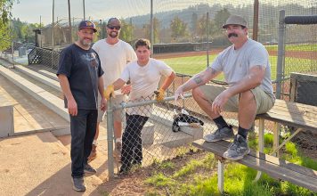 Volunteers put in sweat equity to get Siltanen Park AAA ballfield ready for season Ballfield work group