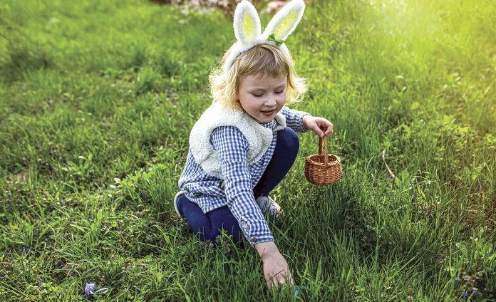 Child at egg hunt