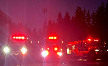 Early morning blaze at Bonny Doon fire station early morning fire trucks