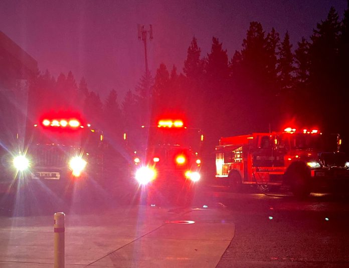 early morning fire trucks