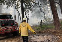 Despite high temps and pile-burning setbacks, fire officials aren’t worrying just yet Cal Fire firefighter looks at pile burn area