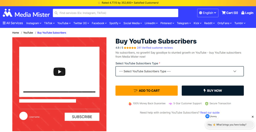 media mister, youtube subscribers