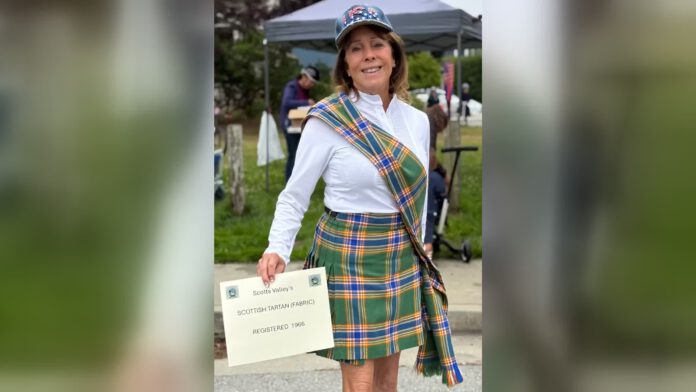 Donna-Lind-wearing-Scottish-tart Scotts Valley Mayor Donna Lind