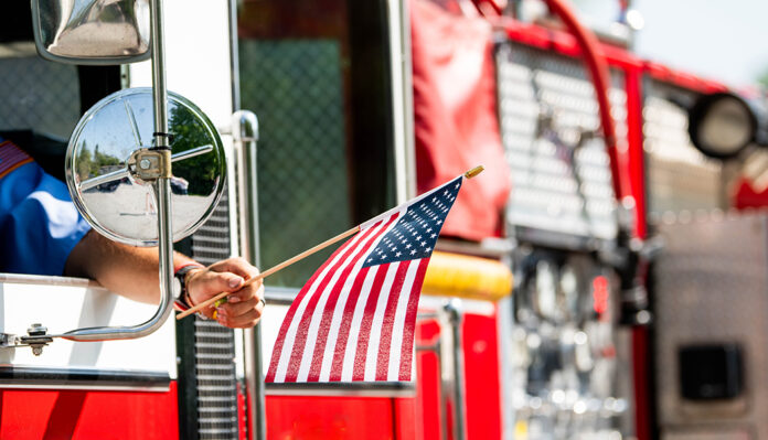Fourth of July parade flag
